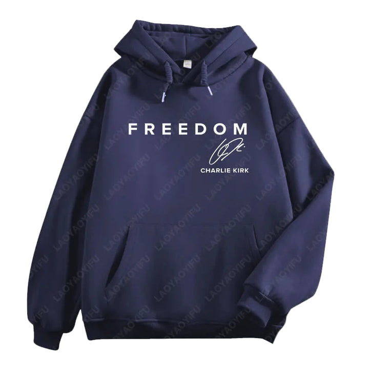 Charlie Kirk Freedom Drop Shoulder Sweatshirt Freedom Graphic Hoodies Men Woman Charlie Kirk Turning Point Pullovers Hoodie
