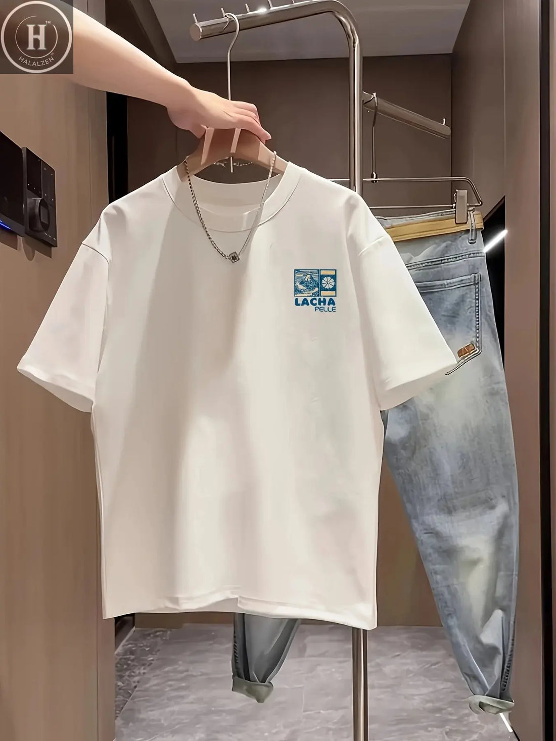 Men'S Cotton Casual Short Sleeve T-Shirt with Japanese Mount Fuji Cherry Blossoms Print Breathable Round Neck Summer Tee HALALZEN