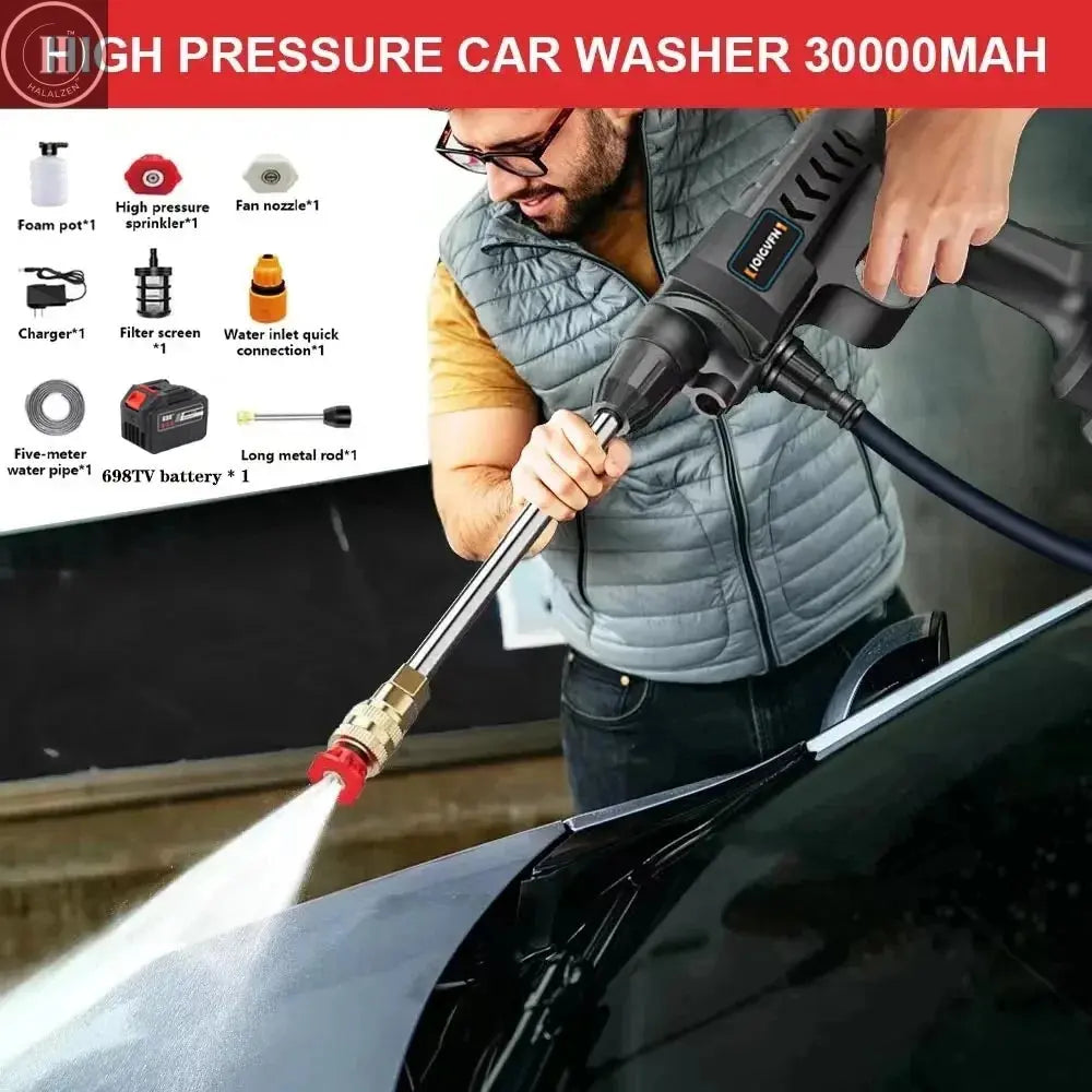 Rechargeable Washing Wireless High Pressure Washer Self Priming Sustain 300W Car Wash Water Gun With Li-ion Battery HALALZEN