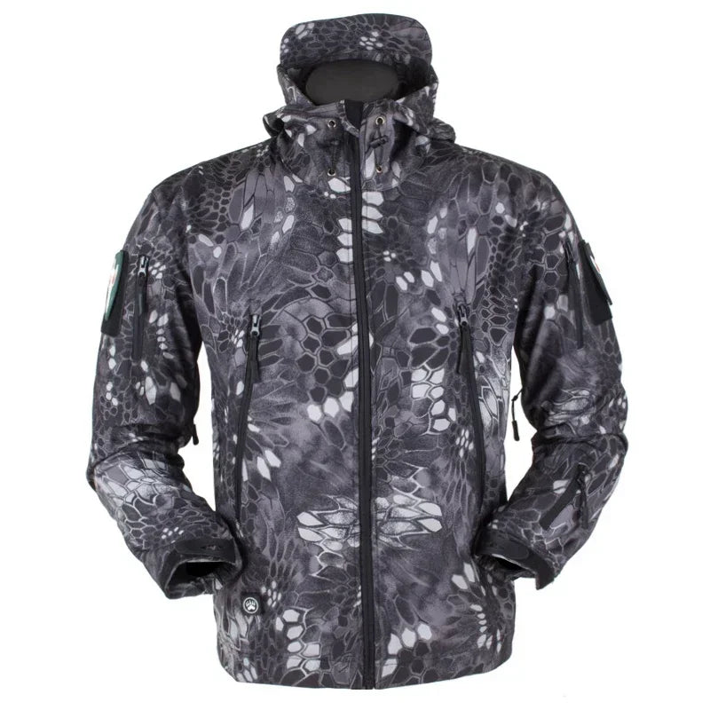 2024 New Waterproof Jacket Men's jacket Outdoor Soft Shell Fleece Women's Windproof Breathable Thermal Hooded