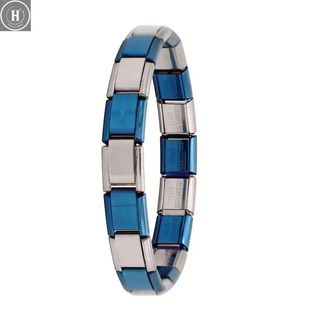 Hapiship New Women's Jewelry 9mm Width Italian Elastic Charm Bracelet Fashion Stainless Steel Bangle ST- HALALZEN