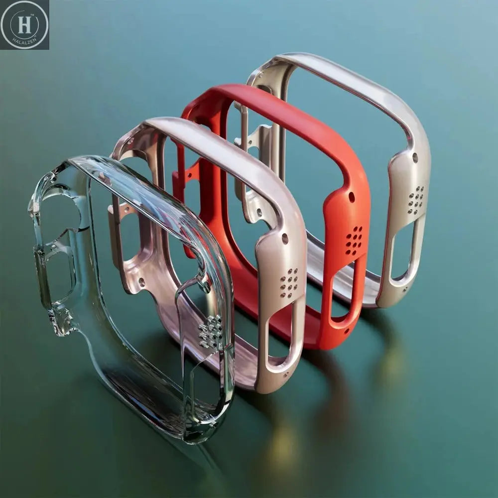 Cover Case For Apple Watch Ultra 2 3 49mm Accessories Hollow Hard PC Bumper Shell Protector iWatch Series Ultra 3 2 1 Protective HALALZEN