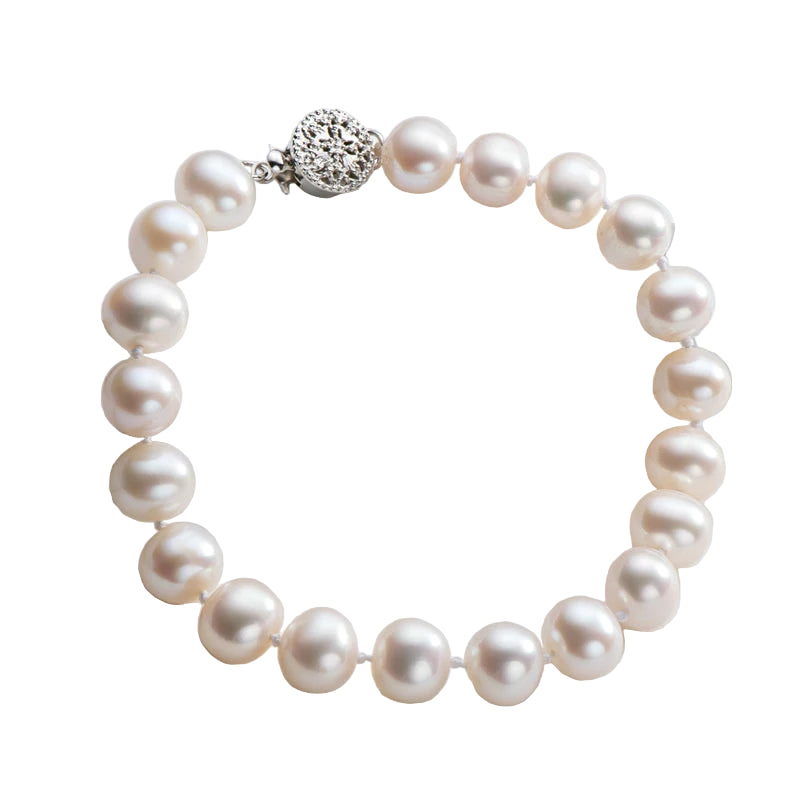 925 Silver Natural Freshwater Pearl Bracelet Women'S Daily Wear Elegant Bracelet Jewelry Anniversary Birthday Gift