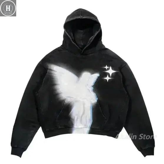 Explosions of New Harajuku Zipper Hooded Sweater Street Men and Women Retro Shirt Sweatshirt Gothic Jacket Hooded Couple Sweater HALALZEN