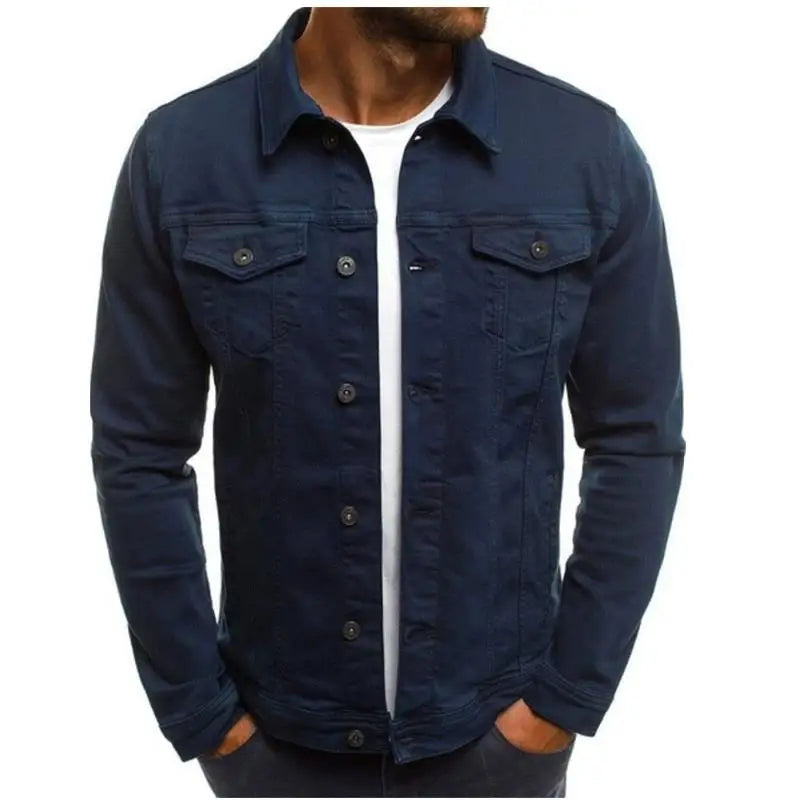 2025 New Men's Fashion Casual Jacket Washed Denim Top Autumn Loose Large Size Denim Jacket Men Jacket