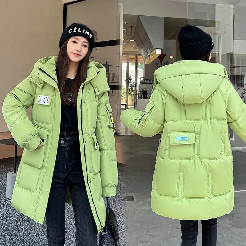 2023 New Women's Jacket Winter Parka Down Cotton Jackets Casual Long Coat Loose Thick Warm Hooded Parkas Waterproof Outwear