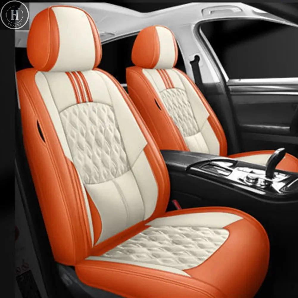 SOGLOTY Four Season Car Seat Cover PU Leather Seat Cushion Universal Breathable Seats Cover Protector Pad Interior Accessories HALALZEN