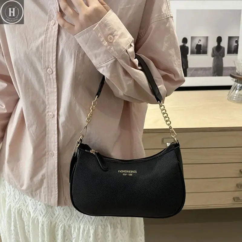 Cherry Pendant Crossbody Bag for Women PU Leather Crescent Bag Adjustable Strap Underarm Bag Closure Handbag for Work Travel HALALZEN