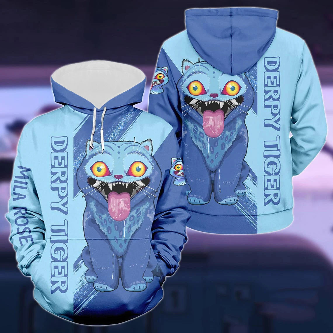 Women's Derpy Printed Hoodie for Autumn Winter KPop Demon Hunters Inspired Cozy Pullover for Daily Wear & Street Style Outings