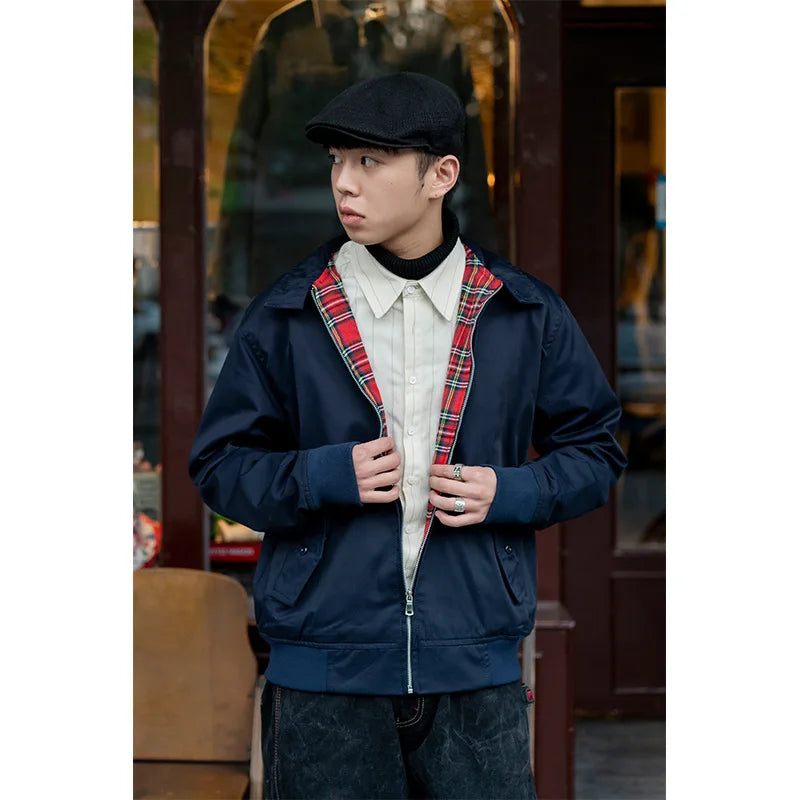 Mens American Workwear Harrington Jacket G9 Waterproof Retro Punk Motorcycle Coat Spring Autumn Fashion Men's Spring and Autumn