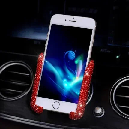Crystal Car Phone Holder Car Air Vent Mount Clip Mobile Phone Holder Woman Diamond Auto Phone Bracket Interior Accessories Amagi
