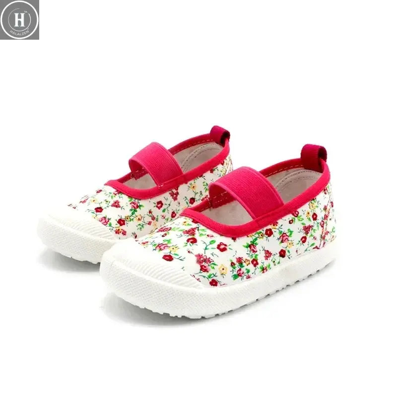 2025 New Spring Autumn Baby Girl Shoes Kids Canvas Shoes Children Casual Sneakers Candy Color Flowers For Girls Floral Prints Halalzen UK