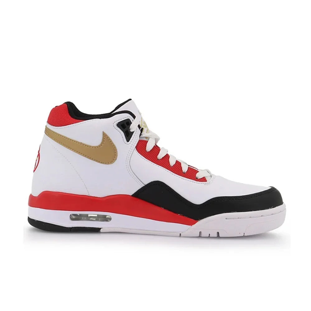 Nike Flight Legacy Low Lightweight Cushioning Basketball Shoes Man sneakers autumn Casual and comfortable sneakers Red&White