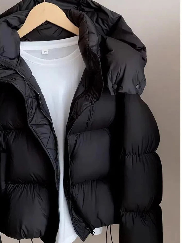 New Waterproof Down Cotton Padded Jacket Hooded Short Women's Winter Clothes Korean Style Puffer Jacket Coat Outwear Female