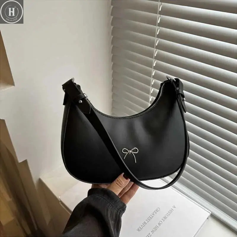 Bowknot Armpit Bag Korean Underarm Bag Luxury PU Leather Y2K Handbag Girls Shoulder Bag Clutch Purse Bolsa Feminina 2026 HALALZEN