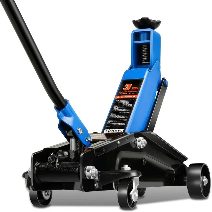 3 Ton Floor Jack Heavy Duty Steel Hydraulic Car Jack with Single Piston Quick Lift Pump for Automotive Repair and Maintenance L