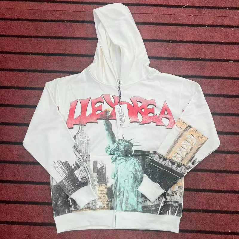 Black Washed VALLEY Zipper Jackets Men Women 1:1 Best Quality Oversized Vale Embroidered Logo Jackets