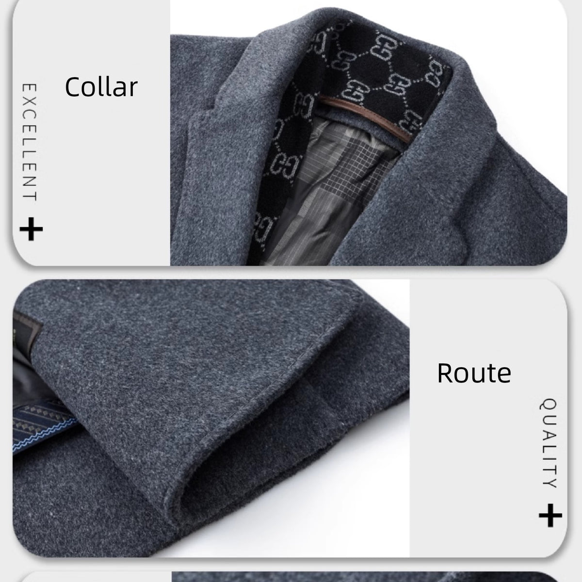 Suit Collar Woolen Russian Coat Mid Length Long Length Trench Coat Scarf down Feather Liner Middle-Aged Men's Casual Clothes Outwear