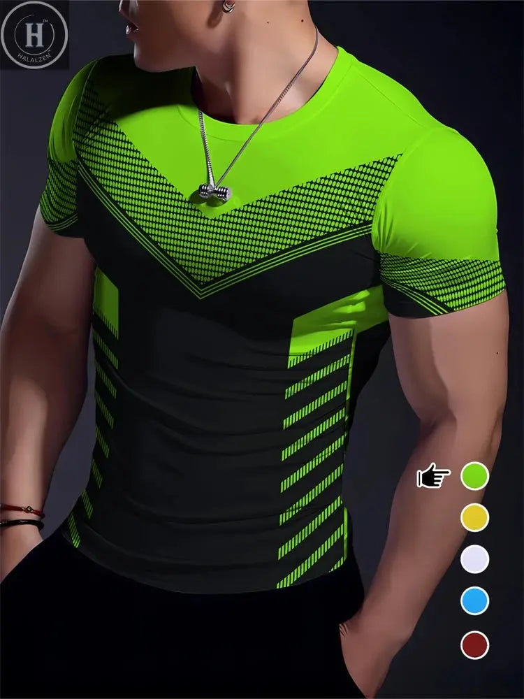 Camouflage 3D Print T-Shirt Fashionable Hip-Hop Street Style Men's Casual Crew Neck T-Shirt Summer Loose Fit Short Sleeve HALALZEN