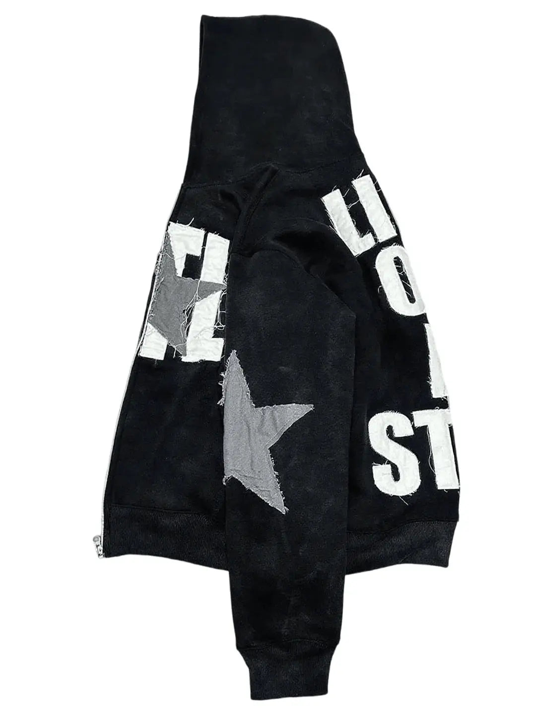 Men's Y2k Letter Graphic Long Sleeve Hoodie Vintage Loose Fit Hooded Sweatshirt Halalzen UK