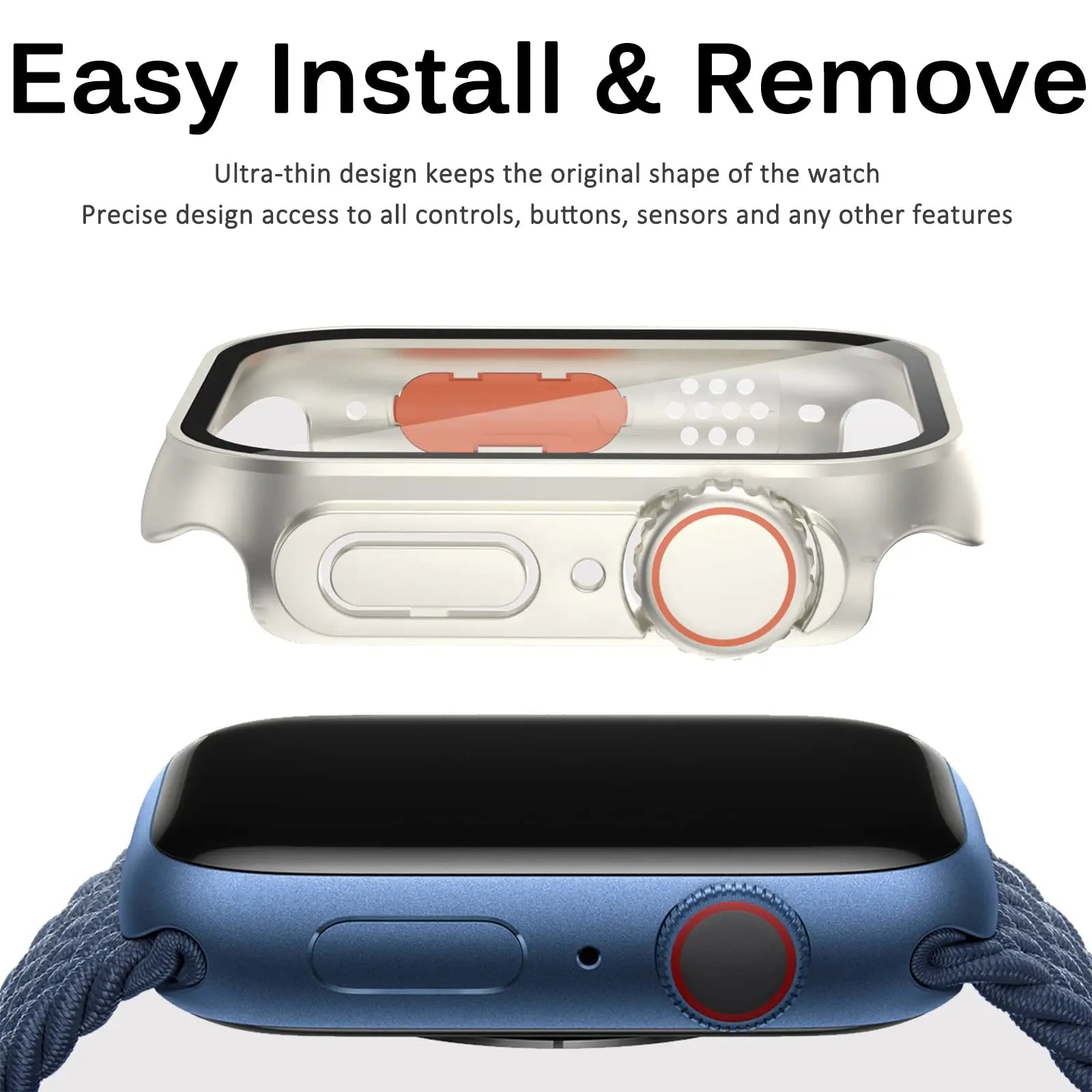 Glass+Case for Apple Watch 46mm 44mm 45mm 41mm 40mm 42mm Screen Protector Cover Change Ultra Bumper iWatch Series 11 10 9 8 7 SE