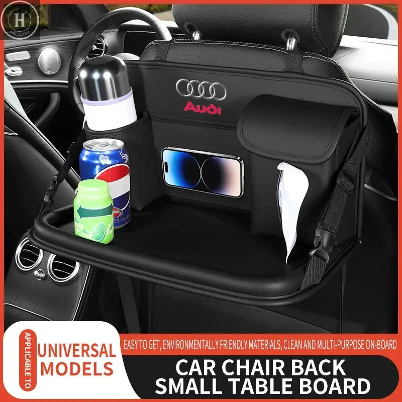 Car Seat Back Storage Bag Foldable Dining Table Tablet Tray Hanging Bag for Audi A1 A3 A4 A5 A6 A7 A8 Q3 Q5 Q7 Q8 RS4 RS5 S3 S4 HALALZEN