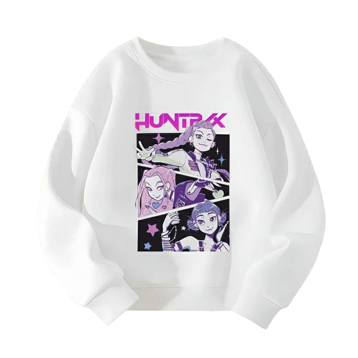 KPop Demon Hunters HUNTRIX Pirnt Hoodie Autumn Long Sleeve Tops Women's Clothing Sweatshirts
