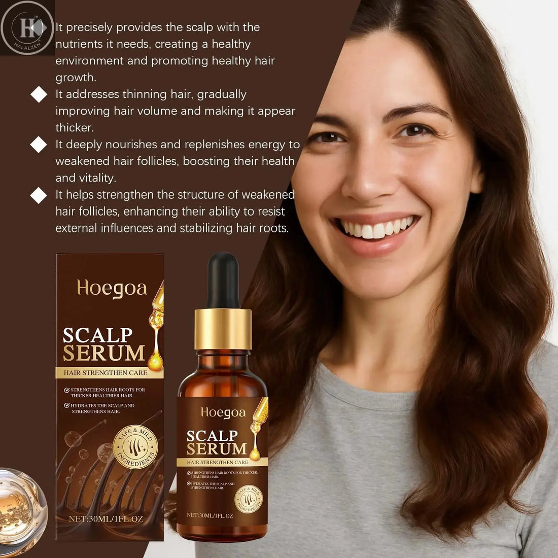 Scalp Care Essence Rosemary Castor Oil Nourishing Hair Growth Strengthening Dry Scalp Thinning Hair Moisturizing Healthy Hair HALALZEN