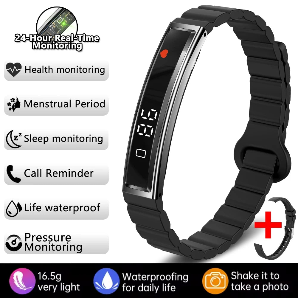 2026 New Fashion Women Smart Bracelet Sport Mode Fitness Tracker Heart Rate Health Monitoring IP68 Waterproof Smart Watch Men