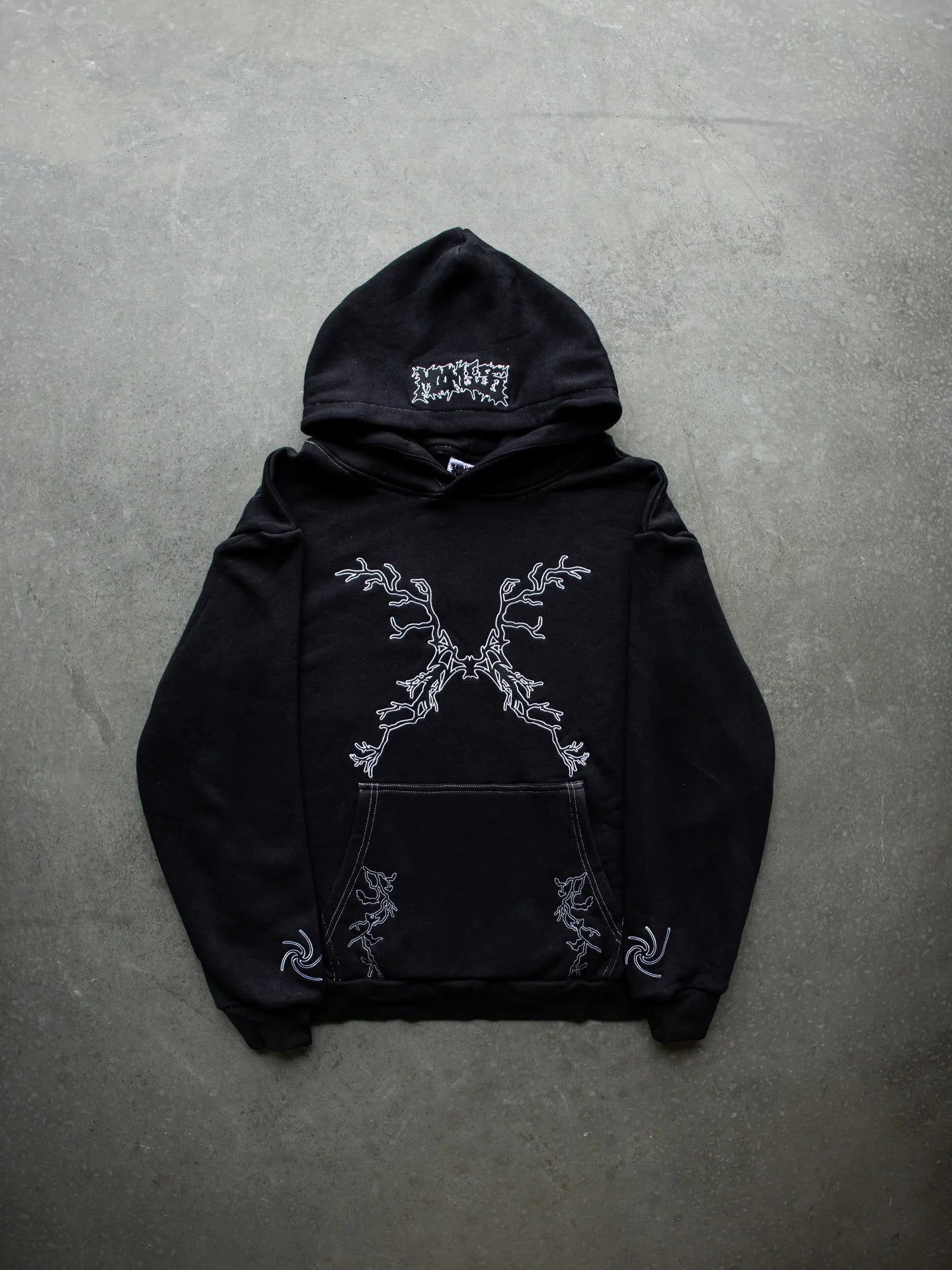 American Gothic Punk Cartoon Letter Pattern Printed Oversized Hoodie Women's Y2K Street Harajuku Loose Long Sleeve Hoodie