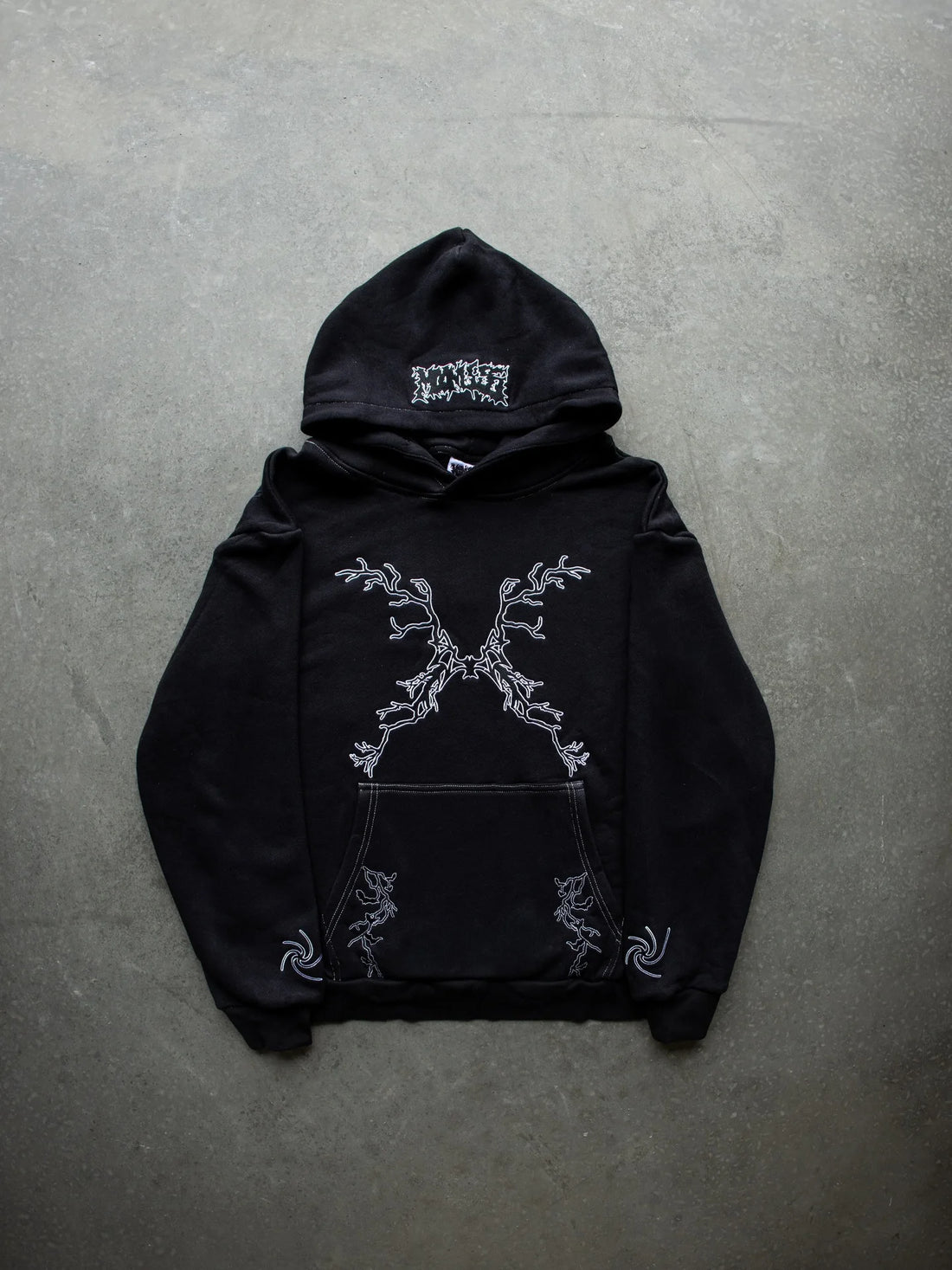 American Gothic Punk Cartoon Letter Pattern Printed Oversized Hoodie Women's Y2K Street Harajuku Loose Long Sleeve Hoodie