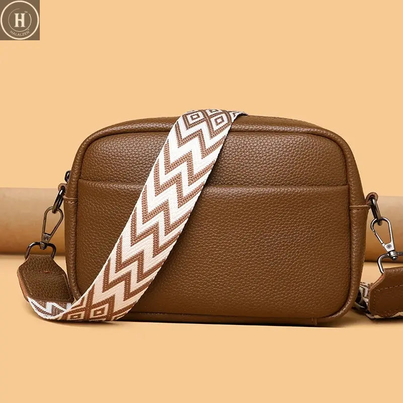 100% Genuine Leather High Quality Soft Cowhide Female Messenger Bag Sac Women Handbags Fashion Designer Brand Small Shoulder Bag HALALZEN