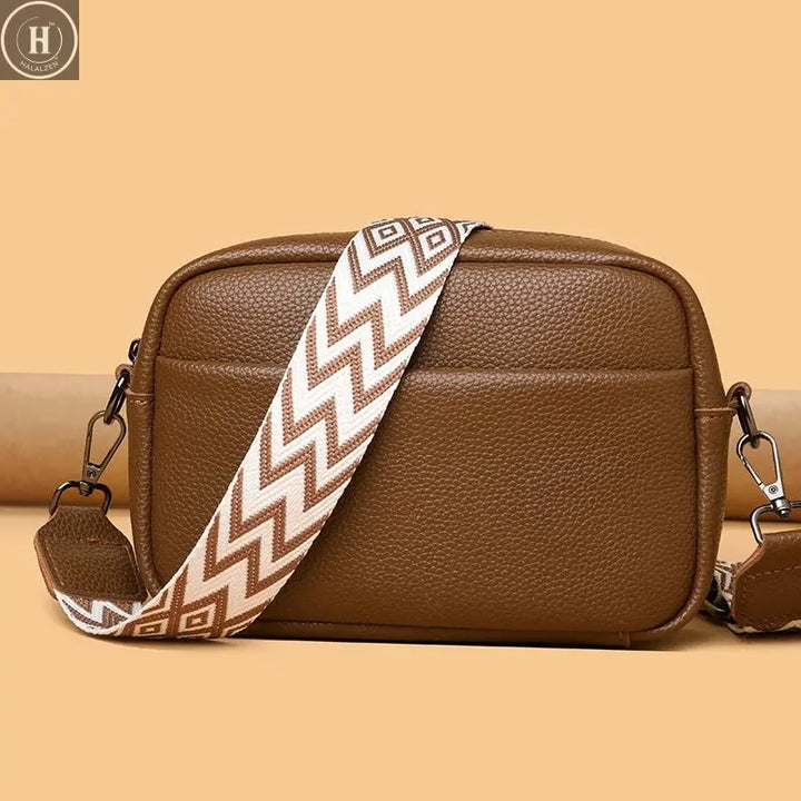 100% Genuine Leather High Quality Soft Cowhide Female Messenger Bag Sac Women Handbags Fashion Designer Brand Small Shoulder Bag HALALZEN