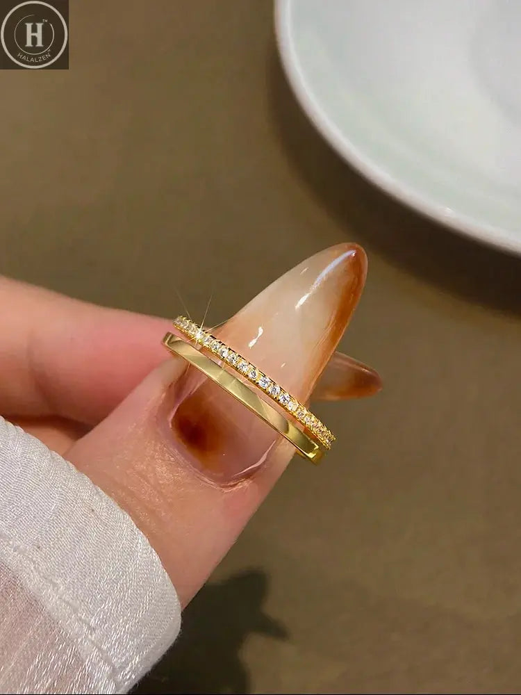 925 Sterling Silver Gorgeous Sparkling Classic Zircon Ring For Women Engagement Wedding Luxury Fashion High Quality Fine Jewelry HALALZEN