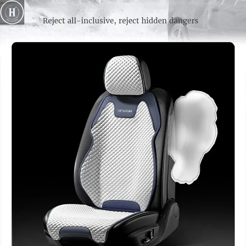 Ice Silk Car Seat Cushion Ventilation Comfortable, Durable Four Seasons Universal Split Single Car Front Seat Cover HALALZEN