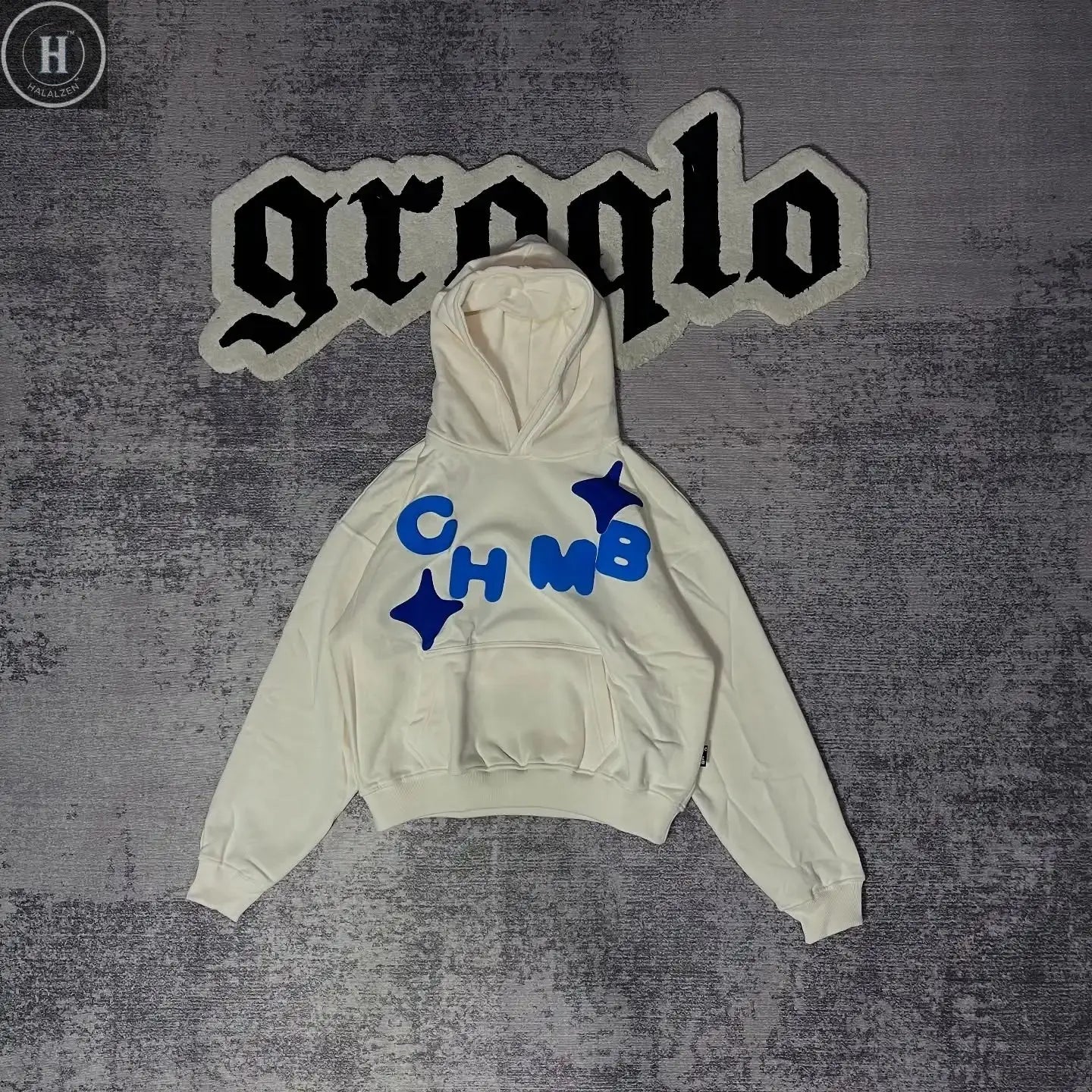 Mysterious tarot card printed hooded sweatshirt retro old splash ink Indonesian slogan trendy cardigan HALALZEN