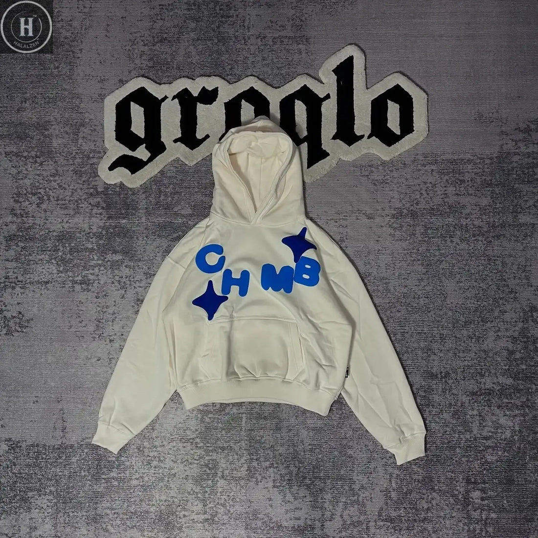 Mysterious tarot card printed hooded sweatshirt retro old splash ink Indonesian slogan trendy cardigan HALALZEN