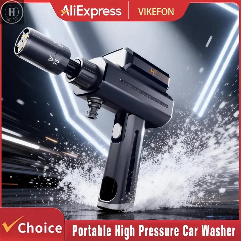 Car Washing Machine Water Gun High Pressure Household Folding Mini Wireless Electric New Supercharging Artifact Rechargeab HALALZEN