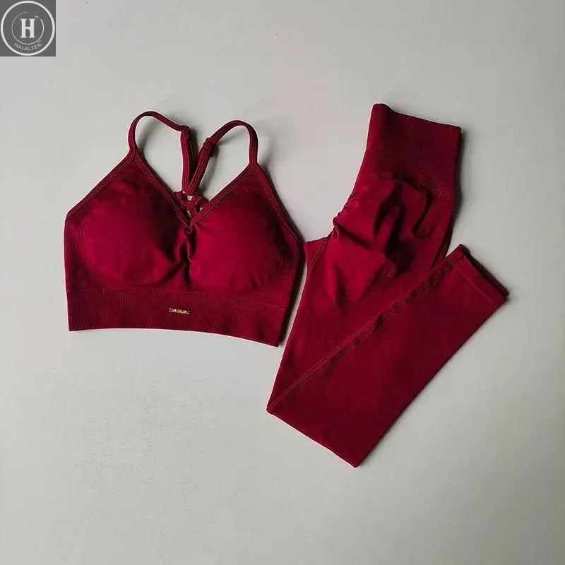 Peach High-Waisted Hip-Lifting Women's Exercise Suit Shockproof Yoga Fitness Clothes for Running And Styling HALALZEN