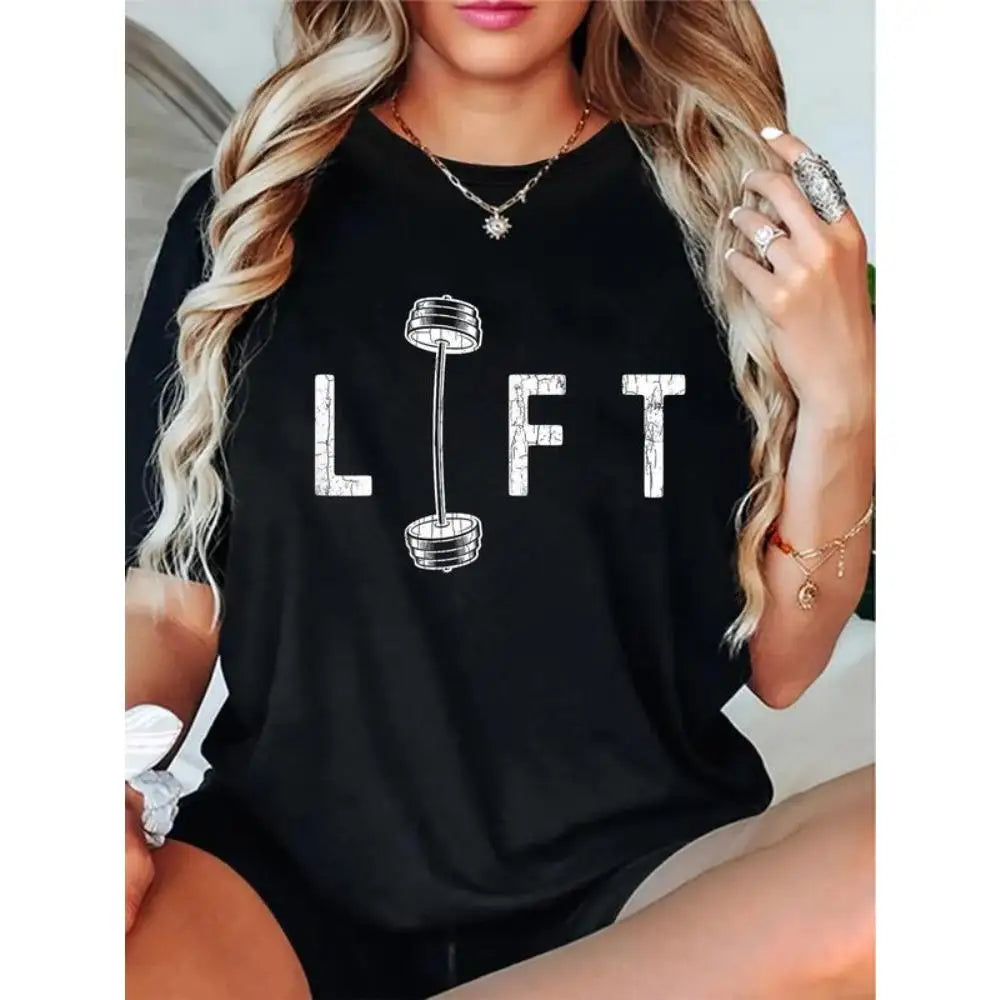 Motivational LIFT T-shirt for Women, Gym Workout Graphic Tee, Fitness Apparel, Inspirational Weightlifting Gift