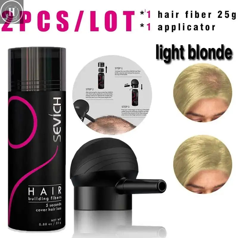 SEVICH Hair Building Fiber Set Cover Sparse Hair Or Bald Spots Hair Loss Regrowth Treatment Keratin Hair Fiber Powder Applicator HALALZEN