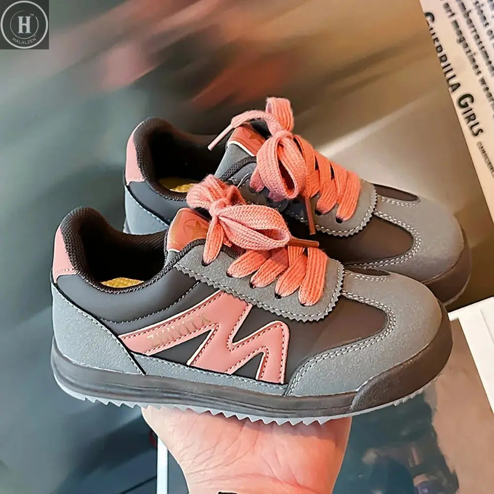 Spring Running Shoes For Children PU Leather Waterproof Kid's Tennis Shoes Anti-slippery Teenager Boy's Girl's Sneakers HALALZEN