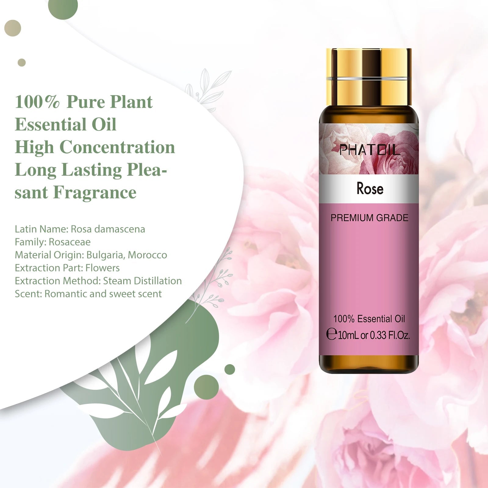 PHATOIL 10ml Sweet Orange Pure Essential Oil with Dropper for Humidifier Diffuser Myrrh Pine Needles Tangerine Thyme Aroma Oils HALALZEN