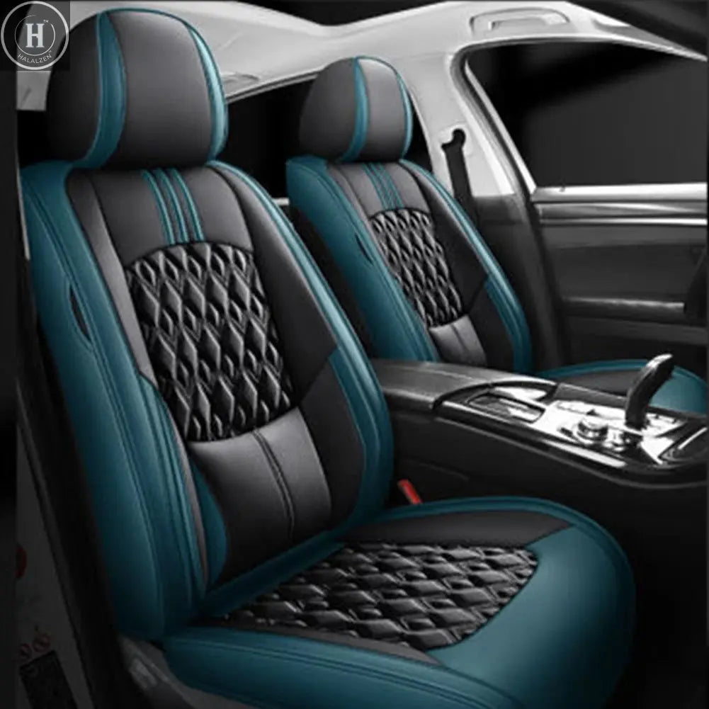 SOGLOTY Four Season Car Seat Cover PU Leather Seat Cushion Universal Breathable Seats Cover Protector Pad Interior Accessories HALALZEN