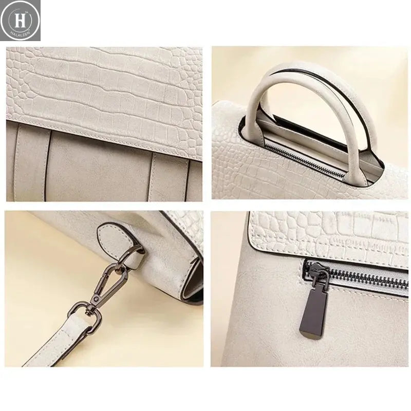 Women's Cow Real Leather Crossbody Bag Female Cowhide Designer Luxury Shoulder Bags Ladies Casual Retro Large Capacity Handbag HALALZEN