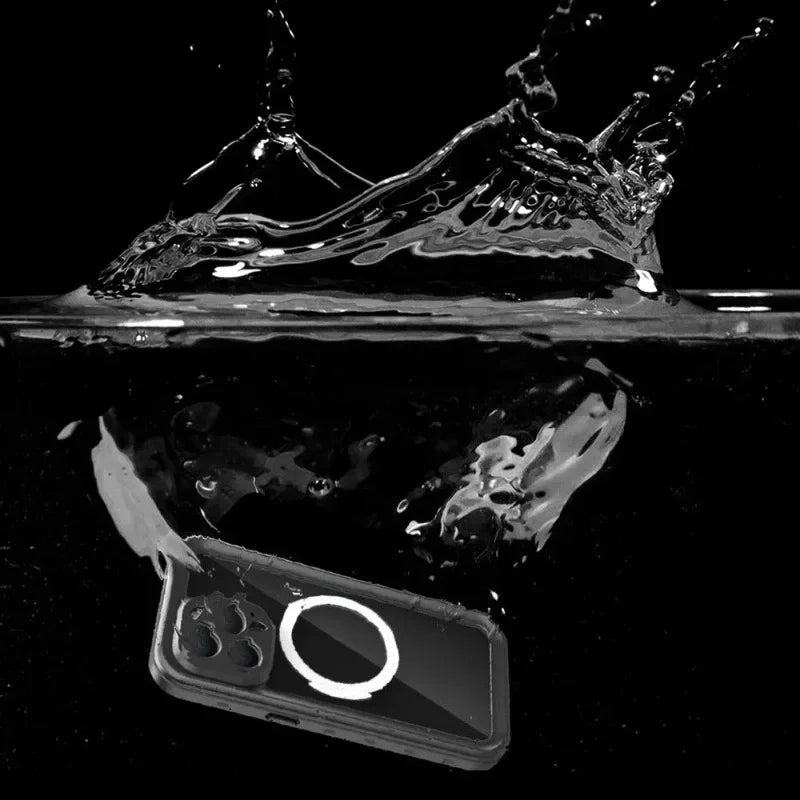 New High-quality Full Sealed Clear IP68 Waterproof Case for IPhone 16 15  Pro Max Shockproof Cover Screen Protector