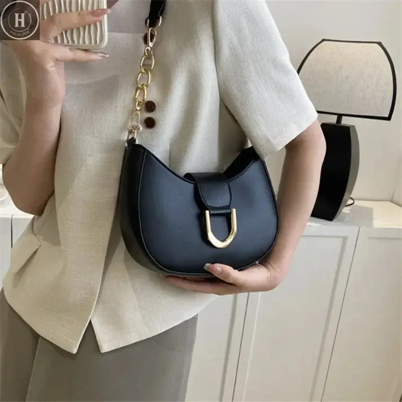 Trendy Pu Leather Shoulder Bag for Women Stylish Underarm Purse with Zipper Closure, Elegant Design Perfect for Everyday Use HALALZEN