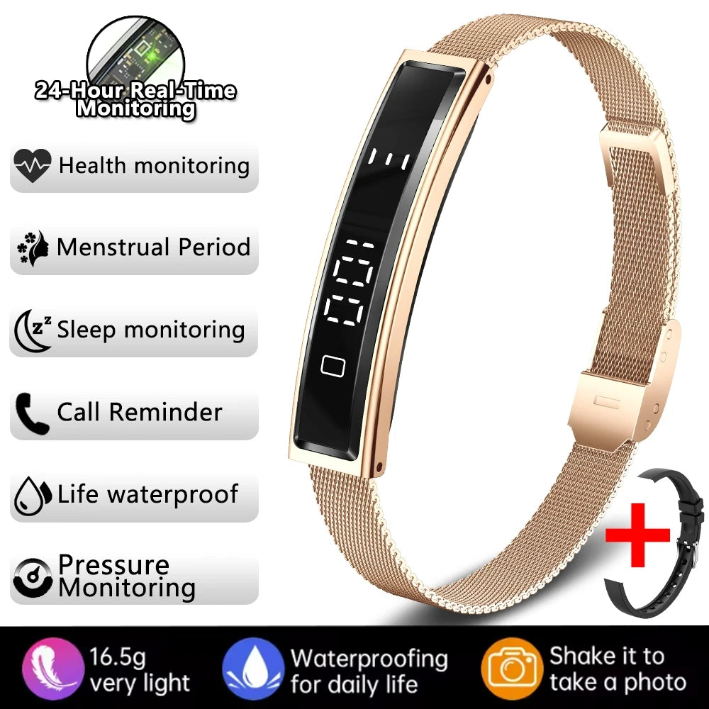 2026 New Fashion Women Smart Bracelet Sport Mode Fitness Tracker Heart Rate Health Monitoring IP68 Waterproof Smart Watch Men