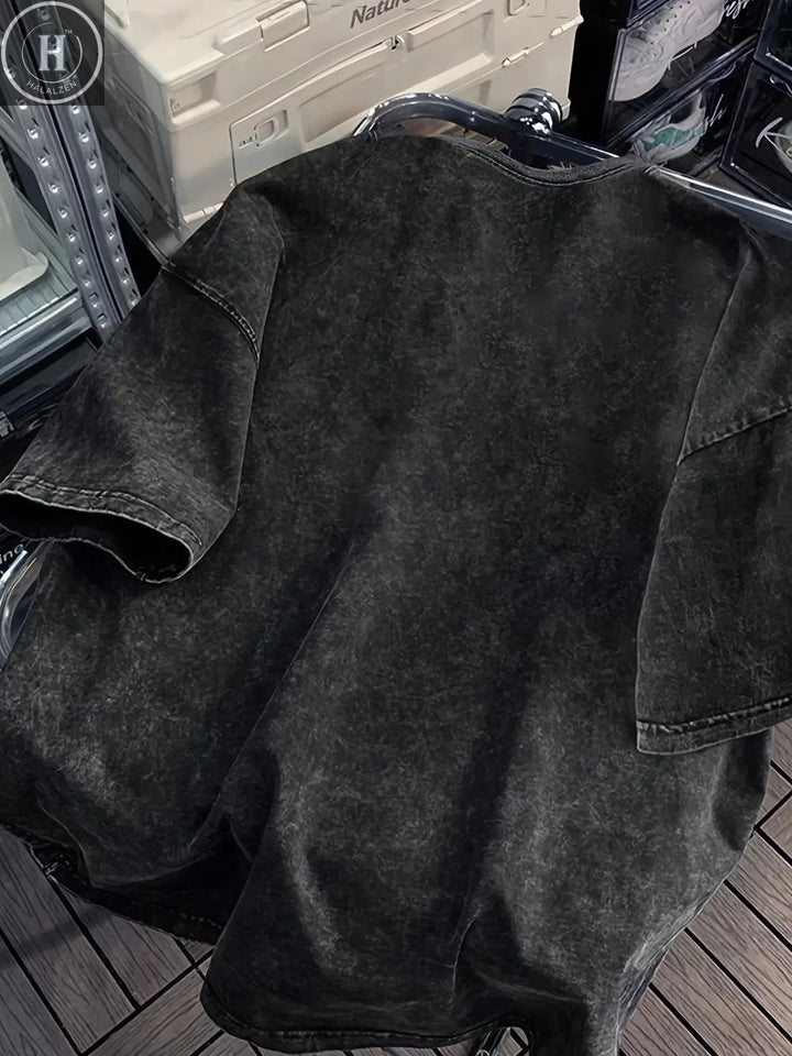 Retro Washed Heavy Metal Band Print 100% Cotton Men Women T-shirt Summer Autumn Daily Outdoor Sports Casual Street Short-sleeve HALALZEN