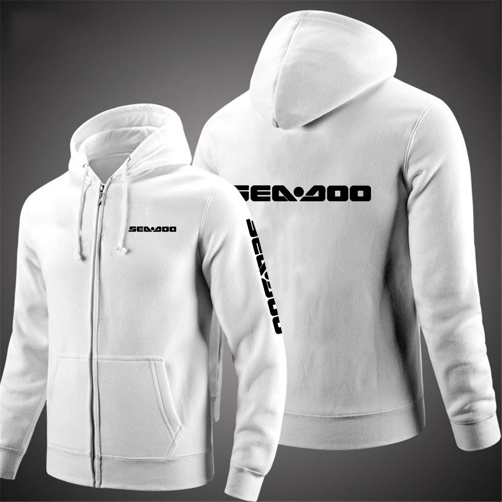Sea Doo Seadoo Moto 2023 Men New Long Sleeves Cotton Solid Color Zipper Couples Hoodies Custom Sweatshirt Fashionable tops